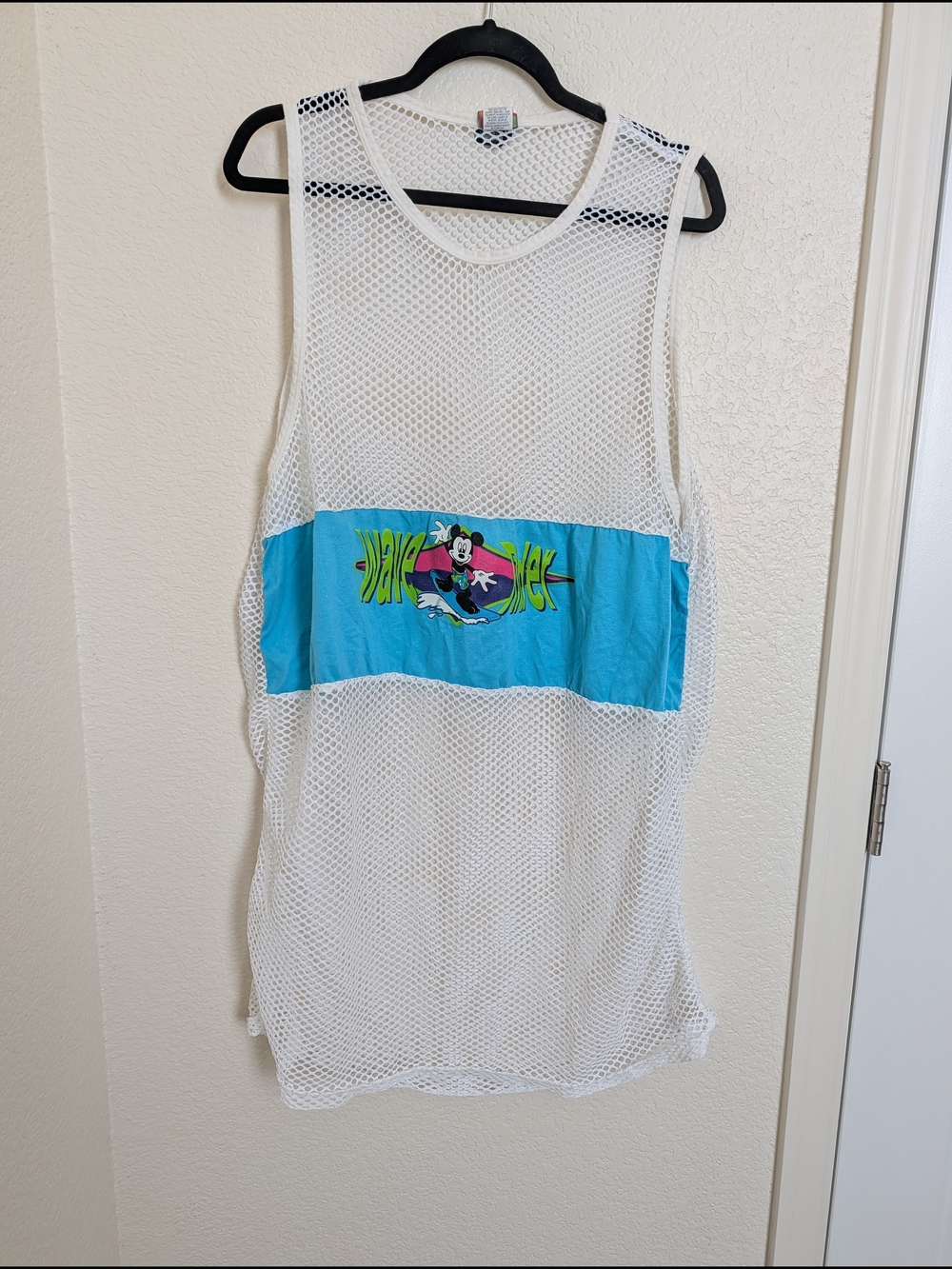 Disney Mickey Mouse Unlimited Vtg Wave Rider Swim Cover Up Tunic Mesh Women's OS